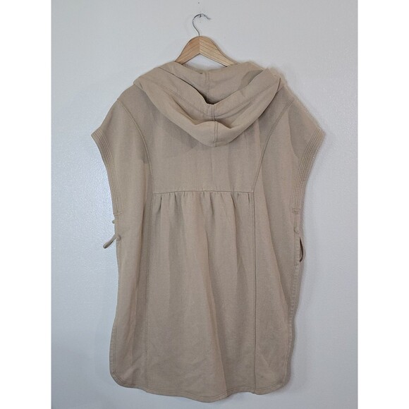PILCRO Side Tie Button Front Poncho Women S / M Lagenlook Oversized Hooded Vest - Picture 8 of 13